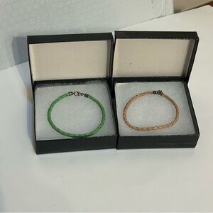 Braided Faux Leather Friendship Bracelets (Set of 2)